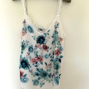 WHBM White floral cami